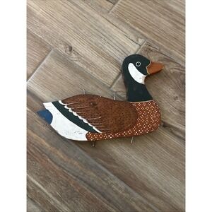 Vintage Handmade & Painted Wooden Country Kitchen Duck Wall Hanging Key Holder